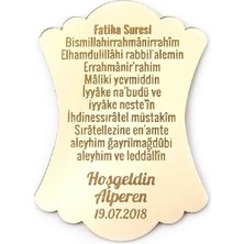 PremiumPort 10 Adet Aynalı Pleksi Fatiha Suresi Mıknatıslı Dolap Süsü Seti