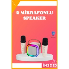İn3dex Kablosuz Bluetooth 5.0 Karaoke Hoparlör LED Işıklı