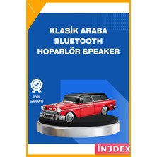 İn3dex Kablosuz Bluetooth Hoparlör Retro Araba Şekilli 10W Tws Fm Radyo