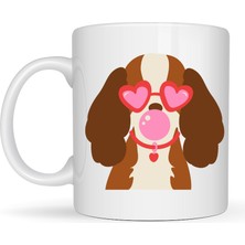 Bezos Sevimli Köpek Figürlü Kalpli Gözlüklü Porselen Kupa Model 45 – Aşk Dolu Tasarım