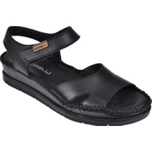 Forelli Hakiki Deri Comfort Kadın Sandalet For-Ayana   Siyah