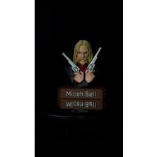 Arez Figür Red Dead Redemption Micah Bell Büst 10 cm El Boyama Koleksiyonluk Dekoratif 3D Baskı