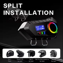 Uravas Store Y30 Kask Kulaklık Bluetooth Motosiklet Kulaklık Rgb Radyolu Intercom