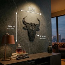 Hobibahçem Geometrik Boğa Duvar Tablosu Mdf Lazer Kesim Modern Duvar Süsü Minimal Boğa Figürlü Dekor
