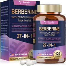 Totaria Berberine Supplement With Ceylon Cinnamon, Milk Thistle - Pure Berberine 6000MG - Berberine 120 Caps