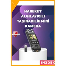 İn3dex 1080P Mini Kamera 180° Dönebilen Lens Tf Kart Destekli