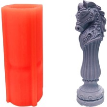 Tahtakale Toptancı Silikon 3D Çizgili At Figürlü Kalıp Taş Tozu Mum ve Sabun Yapım Kalıbı 12 cm