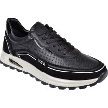 Voyager Hakiki Deri Yazlık Erkek Spor Ayakkabı Sneaker VOY-684   Siyah