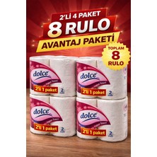 Bezos Dolce Çift Katlı Kağıt Havlu 2'li Rulo 4 Paket Yüksek Emicili Çok Amaçlı Kağıt Havlu