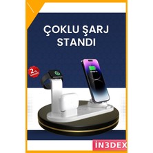 İn3dex 4'lü Kablosuz Şarj Standı 15W Hızlı Qi Uyumlu