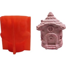 Tahtakale Toptancı Silikon 3D Büyük Boy Cüce Evi Kalıbı Şirin Ev Modeli Mum ve Taş Tozu Kalıbı