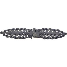 Uravas Store Antika Tarz Dekoratif Pirinç Yaprak Desenli Menteşe - 55X265 Mm, Oksit