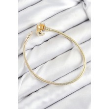 Bezos Pirinç Charm Topcuk Model Gold Renk Kadın Bileklik