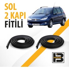 B&M Kauçuk Peugeot 206 Station Wagon Sol Ön ve Arka Kapı Fitili BM00704