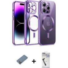 Marsilyan™- iPhone 12 Pro Kılıf Nova Işık Özel Seri - Şeffaf Uv Polymer Nano Ekran Koruyucu + Metal Kamera Lens Koruma Cam - Mr