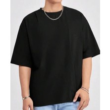 Nigrum Pardus Nıgrum Pardus Büyük Beden Düz Renk %100 Pamuk Oversize Yeni Sezon  Erkek T-Shirt