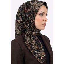 Hadiora Siyah Vizon Soyut Desenli Soft Eşarp