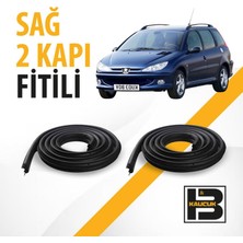 B&M Kauçuk Peugeot 206 Station Wagon Sağ Ön ve Arka Kapı Fitili BM00703
