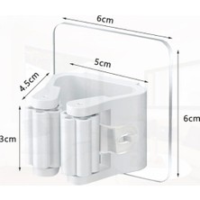 4 Adet Yapışkanlı Pratik Mop Temizlik Fırçası Tutucu Duvar Monteli Süpürge Mop Askısı