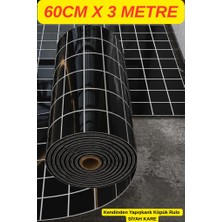 Renkli Duvarlar Kendinden Yapışkanlı 60CM x 3 Metre Rulo Siyah Kare Köpük Duvar Paneli Kağıdı CYCZT00157