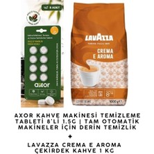 Lavazza Crema E Aroma Çekirdek Kahve 1 kg + Axor Kahve Makinesi Temizleme Tableti 8'li Set