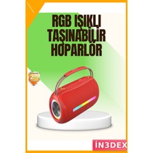 İn3dex 20W Taşınabilir Bluetooth Hoparlör Ipx6 Suya Dayanıklı Rgb LED Işıklı