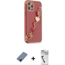 Marsilyan™- iPhone 12 Pro Kılıf Nova Işık Prime - Şeffaf Uv Polymer Nano Ekran Koruyucu + Metal Kamera Lens Koruma Cam - Mı