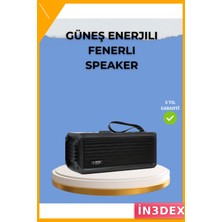 İn3dex Güneş Enerjili Bluetooth Hoparlör Fm Radyo Mikrofonlu Taşınabilir