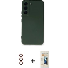 Marsilyan™- Galaxy S23 Plus Kılıf Ahenk Serisi - Siyah 6d Mat Seramik Hayalet Nano Ekran Koruyucu + Metal Kamera Lens - Kı