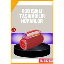 İn3dex Rgb Işıklı Taşınabilir Bluetooth Hoparlör 20W Suya Dayanıklı