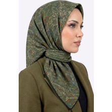 Hadiora Açık Haki Soyut Desenli Soft Eşarp