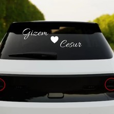 Lion Baskı ve Organizasyon Gelin Arabası Sticker – Şık ve Modern Düğün Arabası Süsü (Beyaz Folyo)