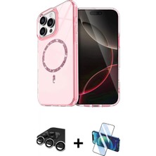 Marsilyan™- iPhone 15 Pro Max Kılıf Kıvılcım Form Prime - Siyah 3D Antistatik Seramik Nano Ekran Koruyucu + Raze Metal Kamera Lens - Gs
