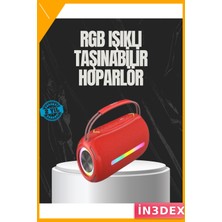 İn3dex Taşınabilir Bluetooth 5.3 Hoparlör 20W Çift Sürücülü Rgb LED Işıklı Ipx6