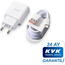 Tecno 33 (Watt) Hızlı Şarj Aleti Adaptörü Kablo Seti %100 Orıjinal ( Kvk Teknik Servis Garantili )