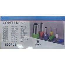 CTR Ticaret 800 Parça Izoleli Kablo Ucu Yüksük Seti - Karışık Renk ve Boyutlarda Terminal Kiti