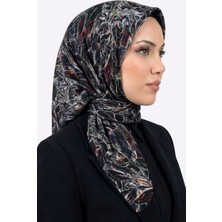 Hadiora Siyah Soyut Desenli Soft Eşarp