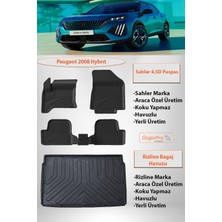 Sahler Peugeot 2008 Hybrıd 2025 ve Sonrası 4.5d Paspas Rizline 3D Bagaj Havuzu Üst Kademe