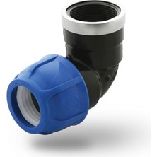Poelsan Mavi Seri Kablin Dişi Dirsek Galvaniz Metal Yüzüklü - 40×1″