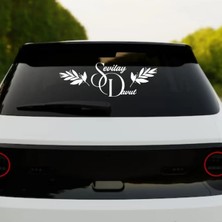 Lion Baskı ve Organizasyon Gelin Arabası Sticker – Şık ve Modern Düğün Arabası Süsü (Beyaz Folyo)