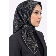 Hadiora Siyah Gri Soyut Desenli Soft Eşarp