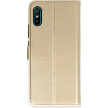 Toptan Bulurum Xiaomi Redmi 9A Kılıf Trend S Plus Kapaklı Kılıf  Gold