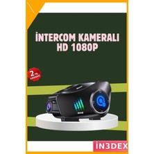 İn3dex Full Hd Kameralı Motosiklet Kask Kulaklığı 45 Saat Ipx6 Su Geçirmez