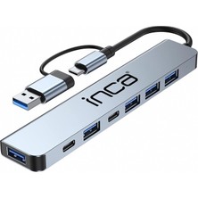 Uravas Store Inca Iutp-7 USB Type-C Hub X7 Aluminyum Çoklayici