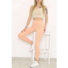 Modellife Somon Kadın Fitilli Tayt, Toparlayıcı Yüksek Bel Fitilli Spor, Günlük Rahat Tayt