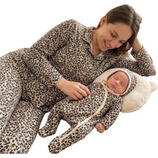 Diamondstar LEOPAR  DESEN ANNE BEBEK LOHUSA SET 3 Ay Kız