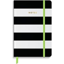 Uravas Store Astrobrights Casebound Journal, Ciltli, Siyah-Beyaz Çizgili, 5.5" x 8.25", Parlak Renkli