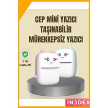 İn3dex Mini Bluetooth Termal Yazıcı 200 Dpı Taşınabilir Siyah Beyaz
