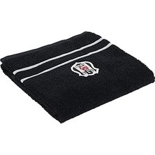 Uravas Store Beşiktaş Arma Lisanslı DÜZ%100 Pamuk Yüz Havlusu, Siyah, 50X90 cm