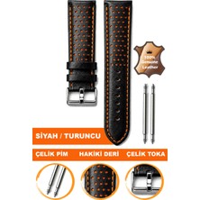  20mm-22mm-24mm saatlerle uyumlu spor tasarım dikişli hakiki deri saat kordonu kayışı t04rd-t